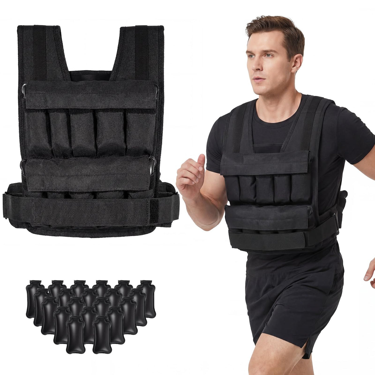 Goplus Adjustable Weighted Vest, 44lbs/66lbs Weight Vest for Men Women
