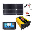 4000W 12V to 110V/220V Solar System Combination Inverter Solar Panel Kit Solar Generator Home Grid System 30A Controller + 18w12v Solar Panel (Color : Black, Size : 12V-110V)