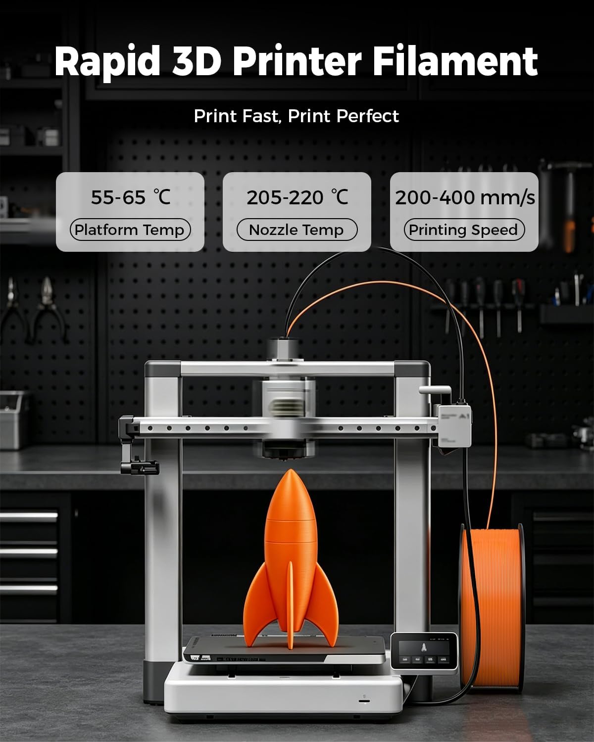 UJOY3D 10kg Hyper PLA+ 3D Printer Filament Bundle, Upgraded PLA+ Filament 1.75mm, 1kg Spool 10 Pack, Black+Cream White+Grey+Red+Cobalt Blue+Green+Christmas Green+Orange Yellow+Coffee Brown+Iris Purple