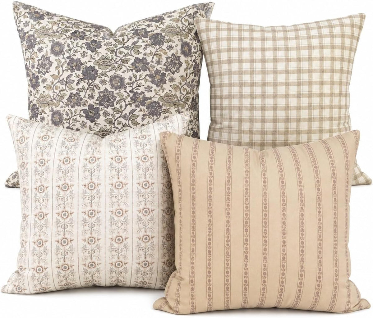 Woven Nook - 4 Pack - Modern & Luxurious Decorative Throw Pillow Covers - Durable Quality & Machine Washable - House Becomes Home - (22x22)