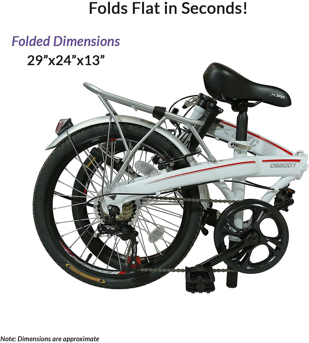 Xspec 20" 7 Speed Folding Compact City Commuter Bike (NOT an Electric Bike)