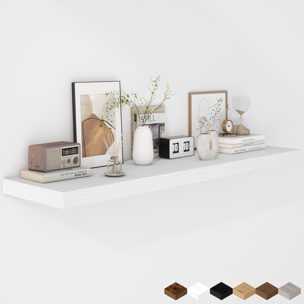 Fun Memories Floating Shelves - 2 Pack 12 Inch Rustic Wooden Wall Shelves - Extra Deeper & Thicker Wall Mounted Storage Shelf for Living Room, Kitchen, Farmhouse - 36" W x 12" D x 1.8" H - Brown