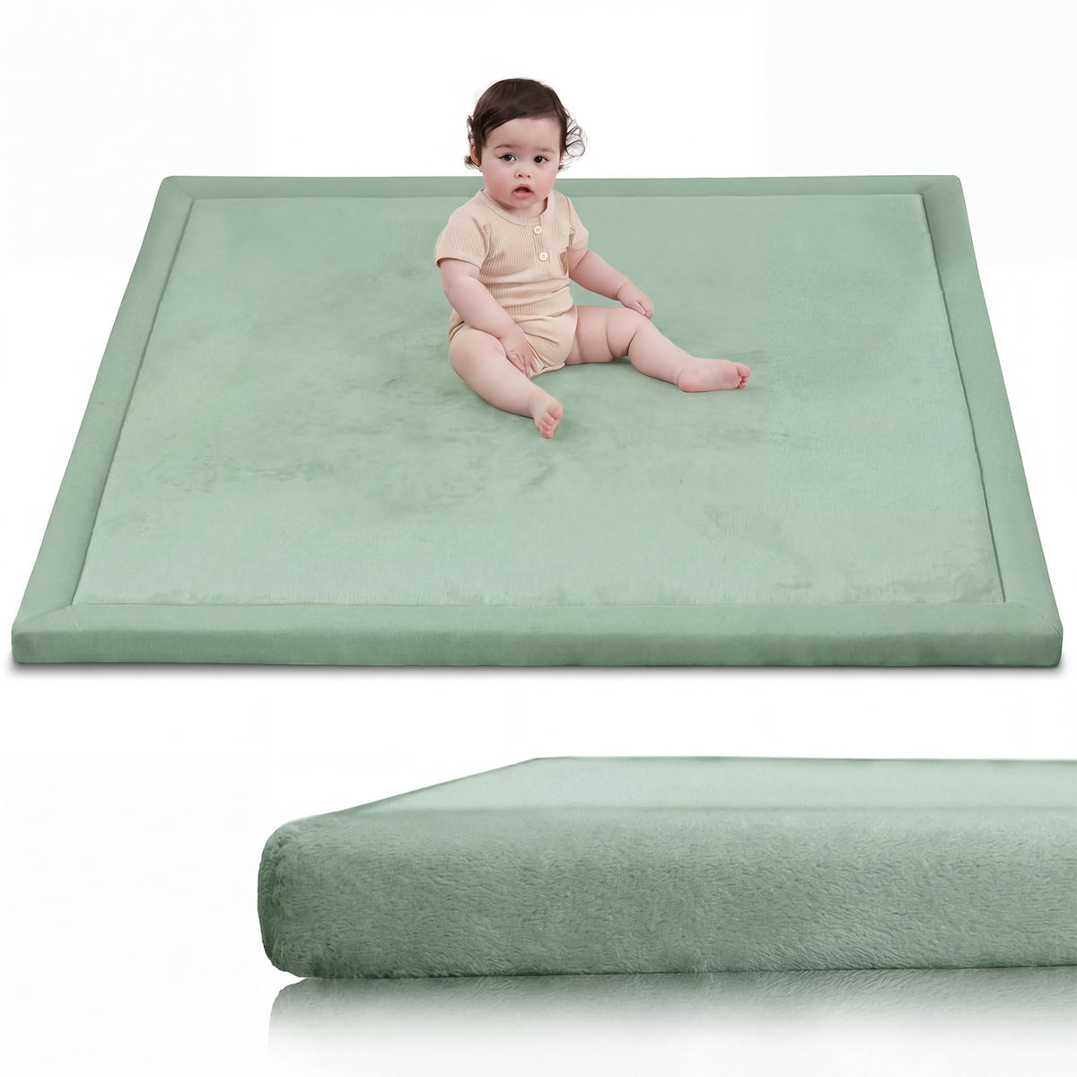 Huloo Sleep Large 1.3" Thick Baby Play Mat for Floor, 79"×59"(Dark Gray)