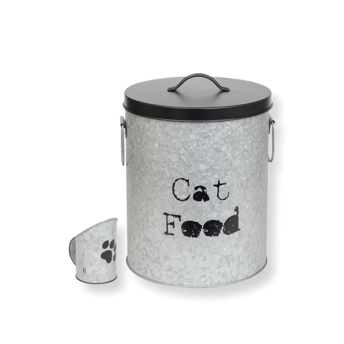 Large 60lb Dog & Medium 30lb Cat Pet Food Storage Canister with Scoop – Durable & Airtight for Freshnesss, Minimalist Design & Recyclable, Metal Container (Combo - Large Dog Bin & Med Cat Bin)