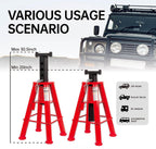 Maxority 10 Ton (20,000 lbs) Capacity Heavy-Duty Medium Profile Pin Type Adjustable Jack Stand for Trucks & Equipment, 1 Pair