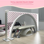 Half Moon Light for Nail Desk, New Upgraded Square Lash Light, Nail Tech Light 3 Color Temperature 4000K-6500K and Dimmable Brightness