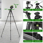 HUEPAR Laser Level 360 Self Leveling with 50" Tripod, 3x360° Laser Leveler