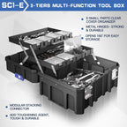 AIRAJ 5 Tier Stackable Tool Box with Wheels, Rolling Tool Box with Drawers