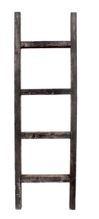 BARNWOODUSA 5 FT Decorative Ladder, Reclaimed Wood Ladder - Smoky Black