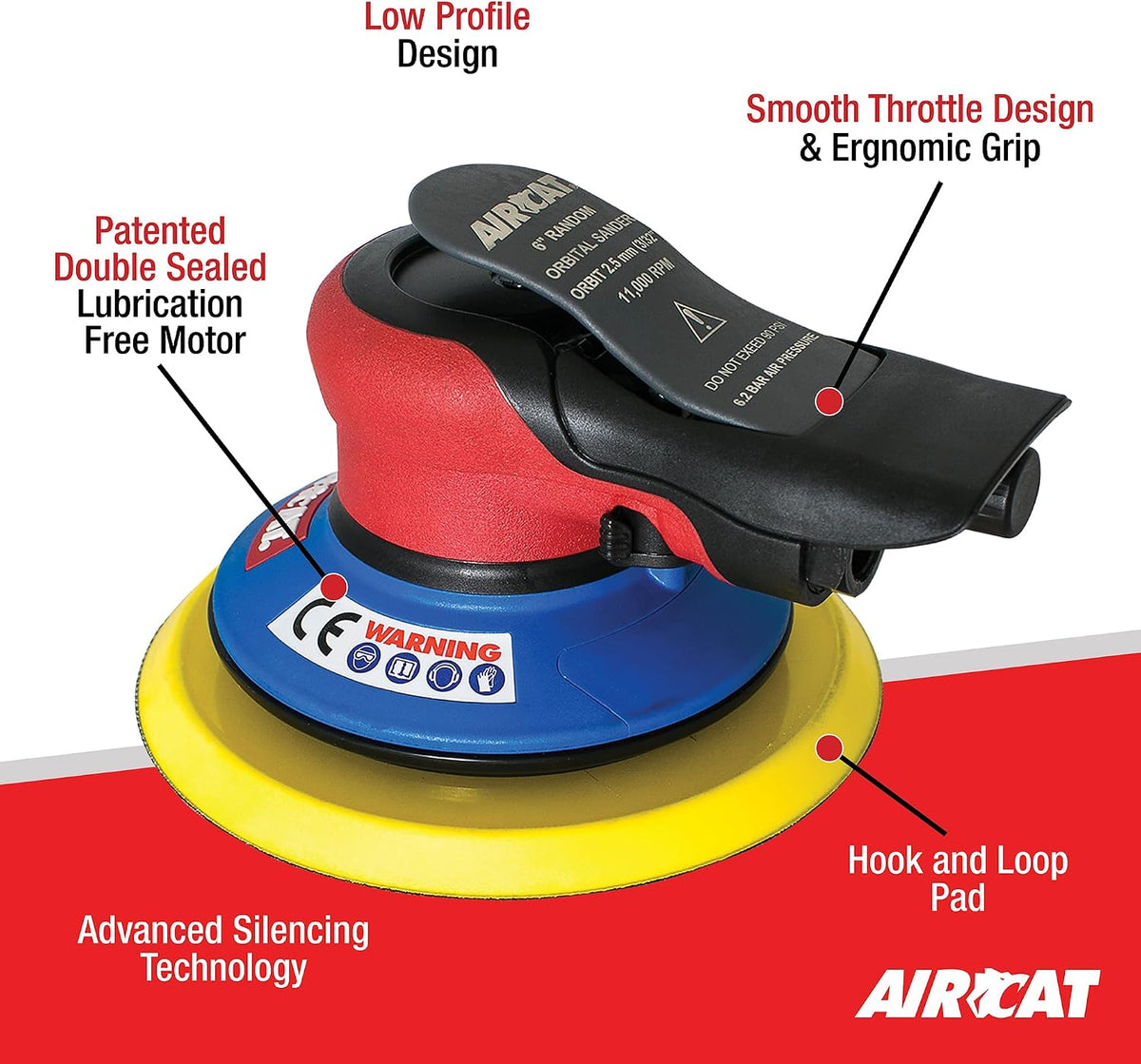 AIRCAT 6700-6-332 3/32" Non Vac Orbital Palm Sander