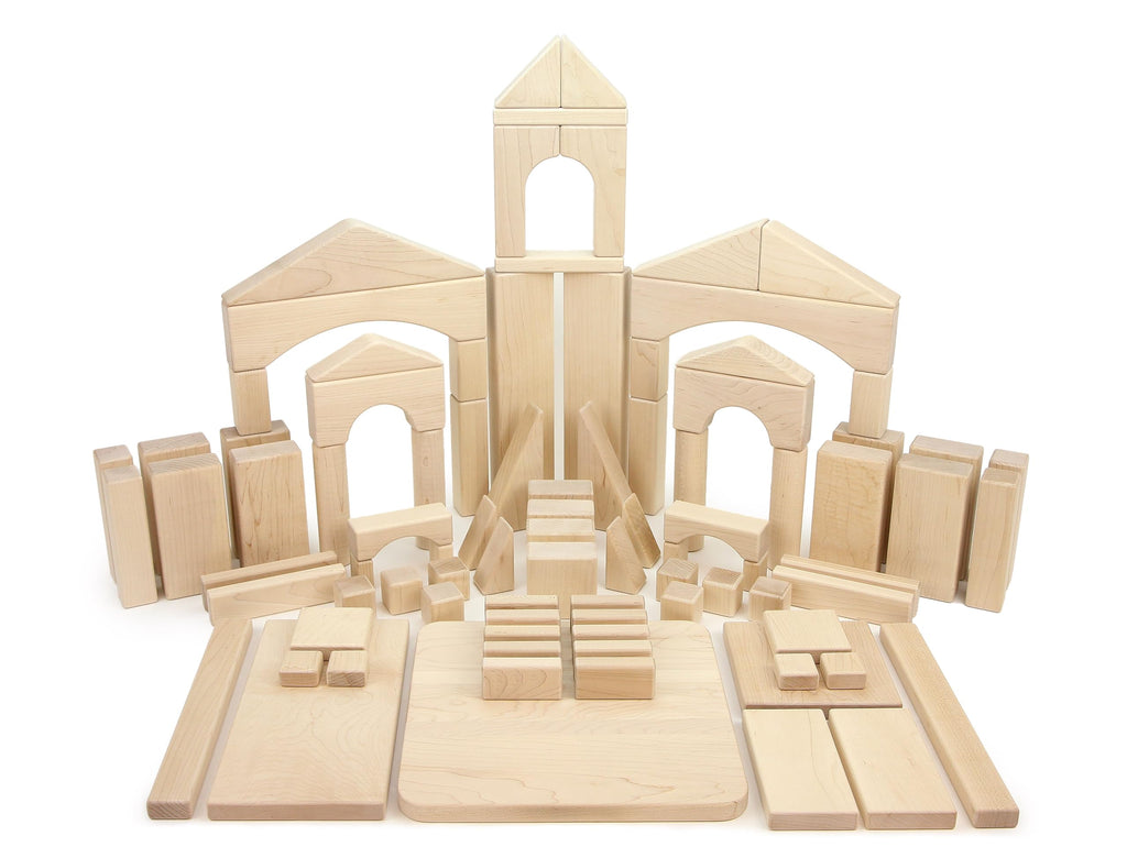 23 pc Toddler Chunky Hard Maple Wooden Block Set