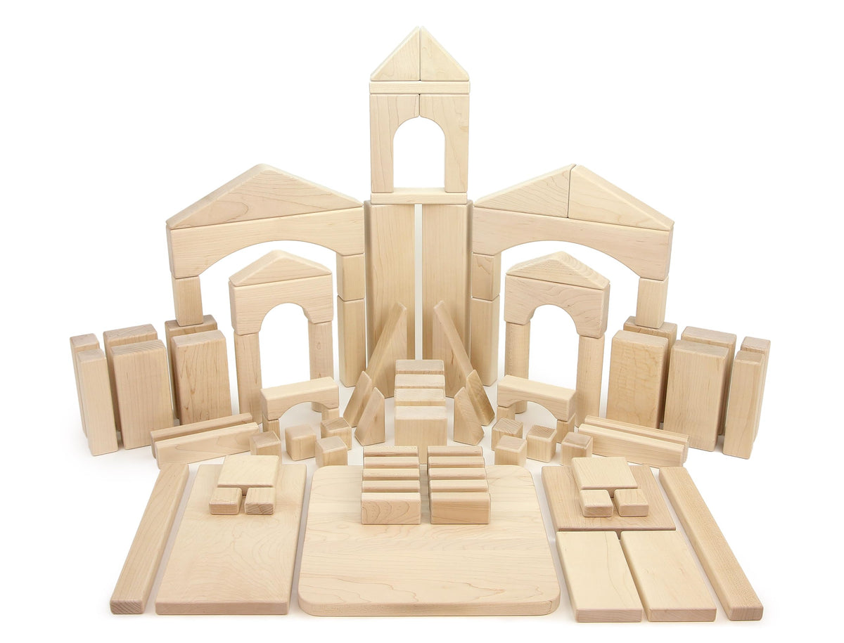 23 pc Toddler Chunky Hard Maple Wooden Block Set