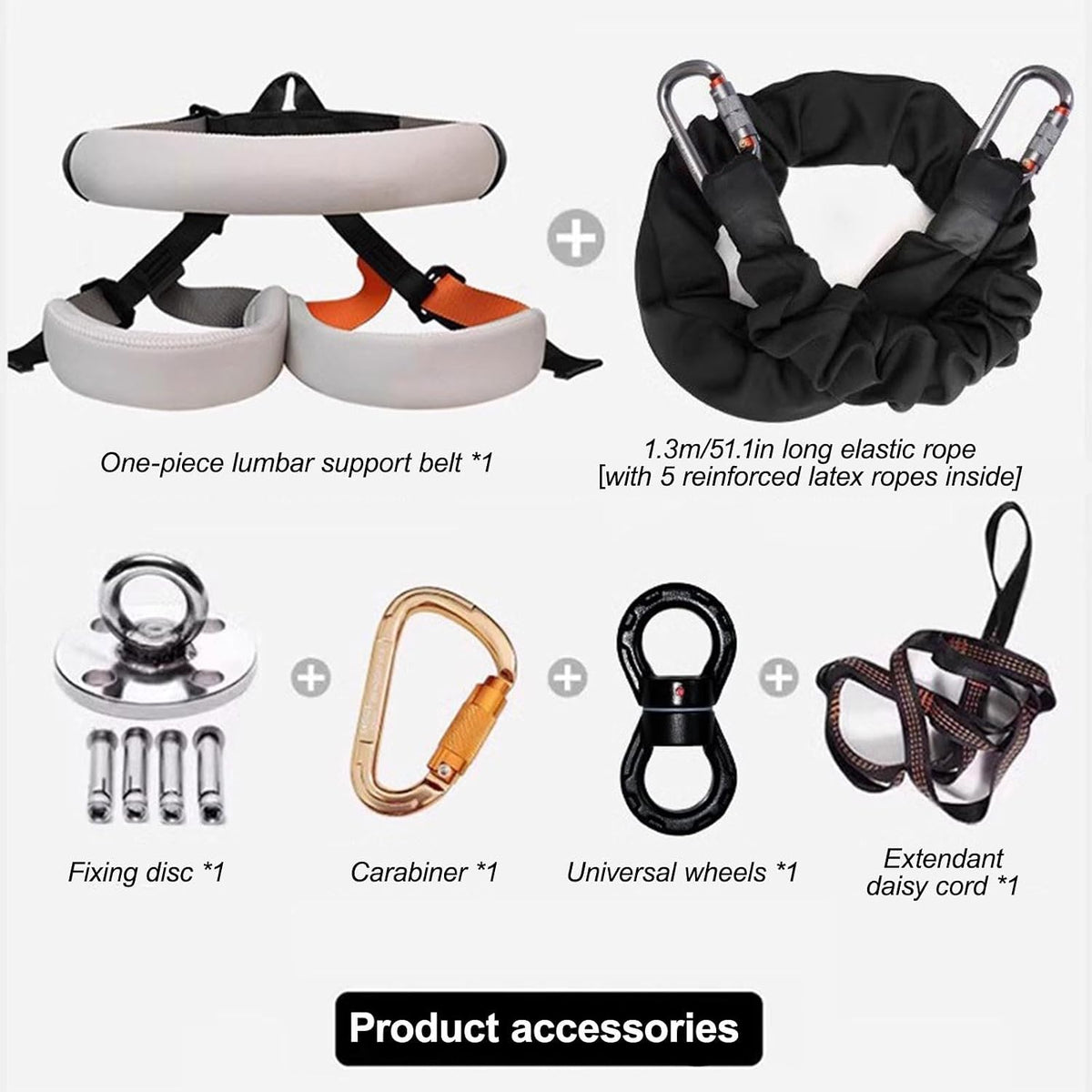 Bungee Fitness Equipment Set with/5 Sizes, Bands Dance Rope Exercise at Home, Home Gym Professional Training Equipment, Heavy Resistance Band Set