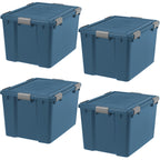 IRIS USA 4-Pack 74 Qt Storage Bins with Gasket Lids, Navy