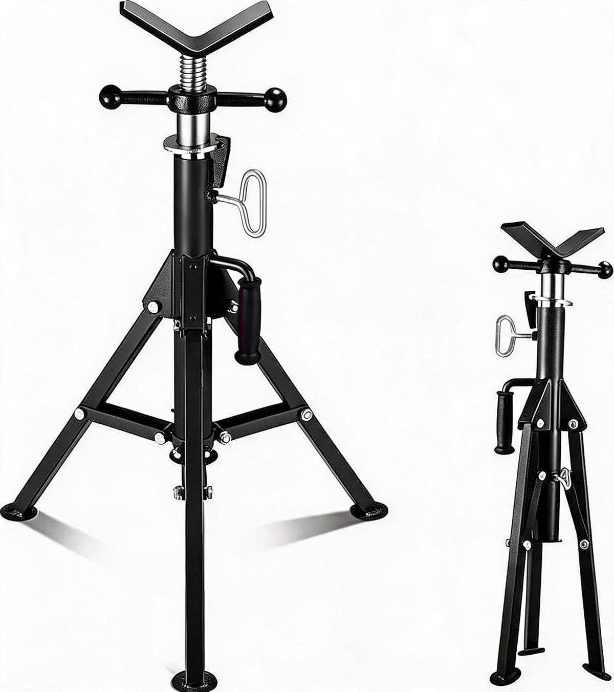 2PCS Pipe Jack Stand, 2500LB Carbon Steel Heavy Duty Pipe Stand