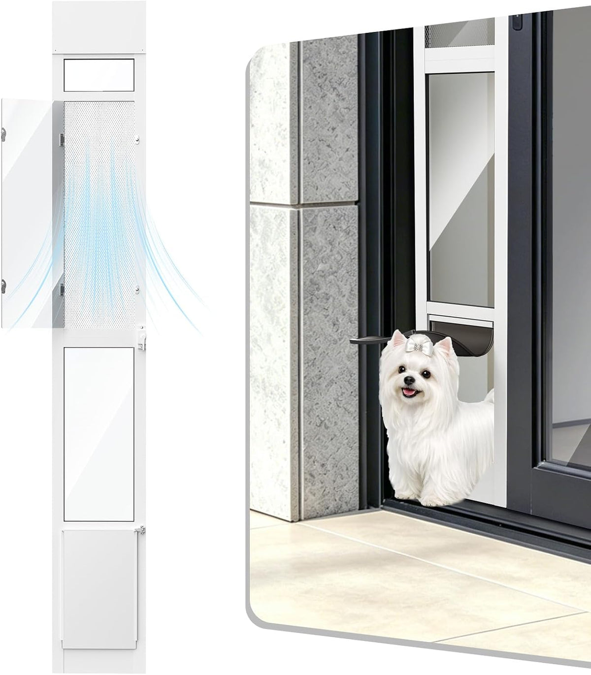 Medium Doggy Door for Sliding Glass Door with Screen Design