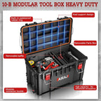 AIRAJ 3 Tier Rolling Tool Box Heavy Duty, Stackable Tool Box with Wheels