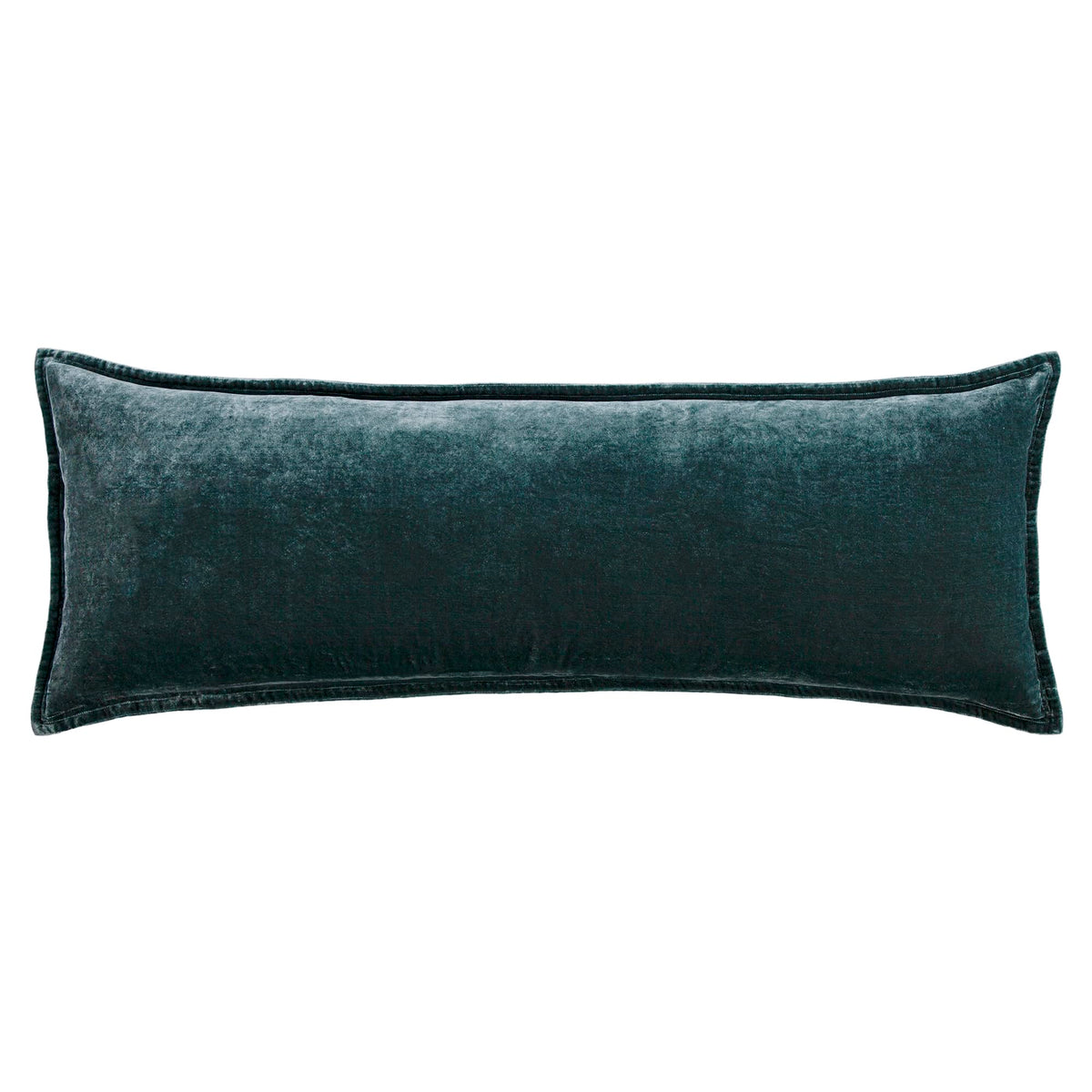 HiEnd Accents Stella Faux Silk Velvet Green Ochre Long Lumbar Pillow