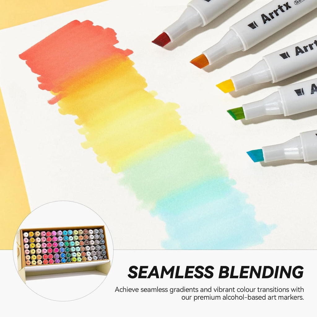 Arrtx OROS 90 Colors Alcohol Markers, Brush & Chisel