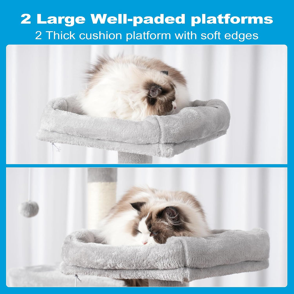 Hey-brother Cat Tree Tower with Sisal Scratching Posts, Big Condo, MPJ020W