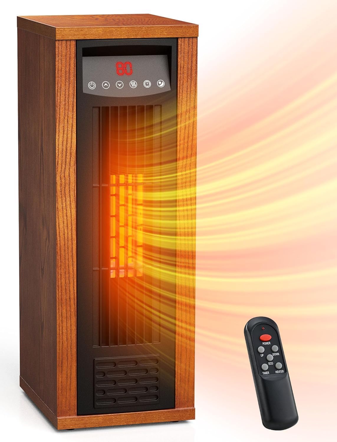 Air Choice Infrared Space Heater, 1500W PTC Portable Electric Heaters Fast & Quiet Heating Tower Room Heater for Bedroom, Office, Home