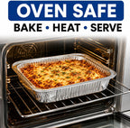 Half Size Deep Aluminum Pans, 13 x 10.5 x 2.5 In (100, Trays Only)