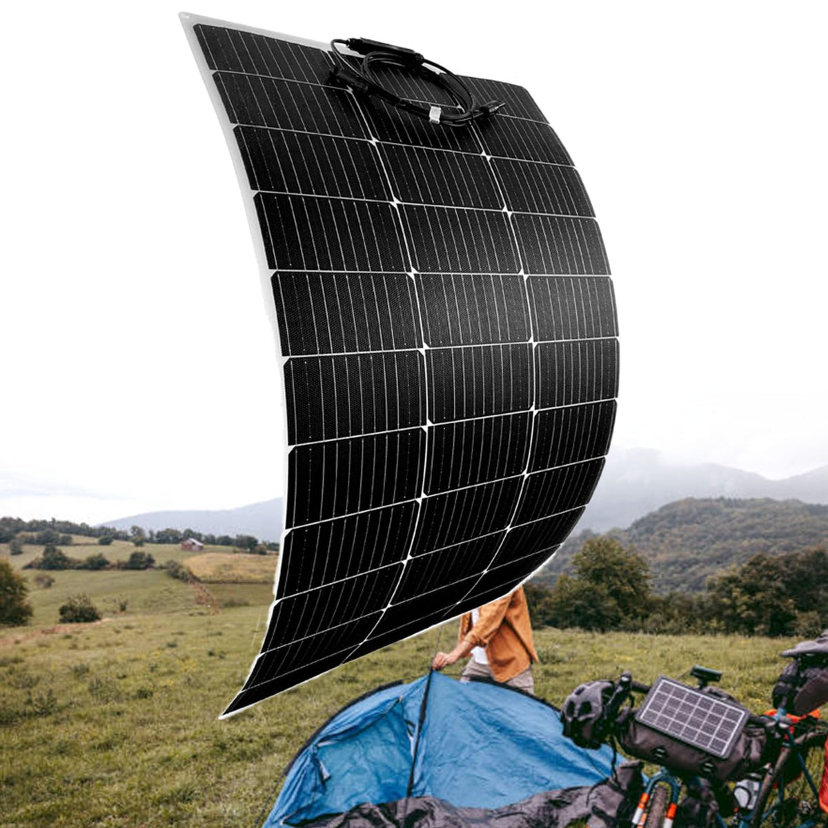 Flexible Solar Panel 150W/200W/300W/400W/520W , monocrystalline Solar Panels 36V Battery Charge High Efficiency Module PV Power for Battery Charging Boat,Caravan,RV and Any Other Off Grid,150W