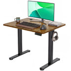 Claiks Electric Height Adjustable Standing Desk, 48x24 Inch, Deep Black