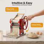 Manual Pasta Maker Machine,Stainless Steel Roller Pasta Maker with 0.5-5mm Adjustable Thickness,Noodle Cutter Perfect for Dumpling Wonton Wrappers Noodles