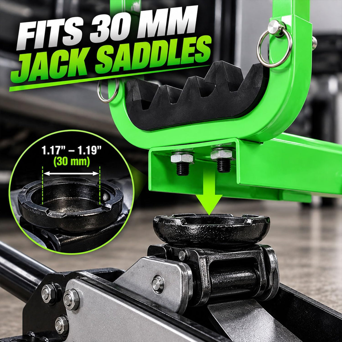 Car Door Hanger for Floor Jack, Adjustable Steel Vehicle Door Removal Tool, Padded Auto Body Support Stand Compatible with Jack Saddles for Car Door Installation Storage and Garage Repair,Green
