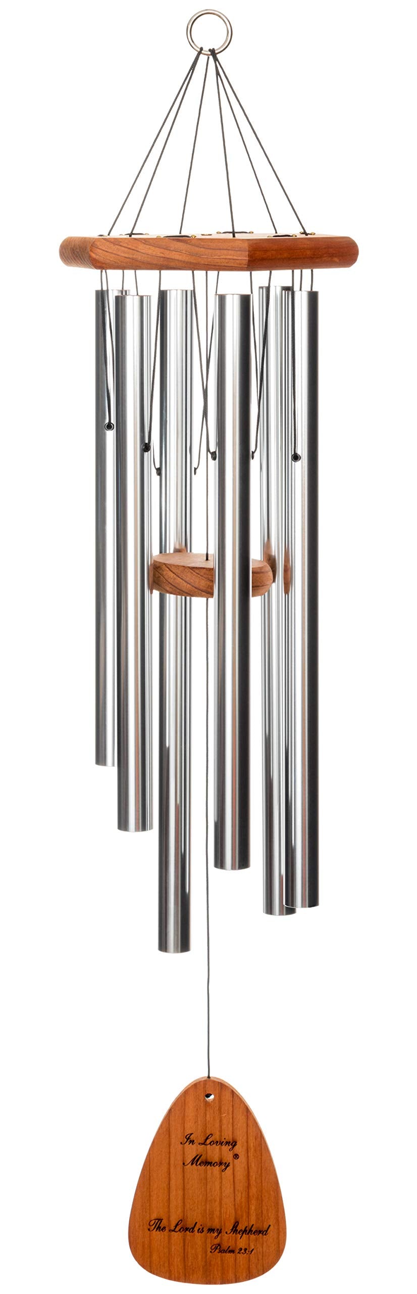In Loving Memory 24-inch Windchime, Silver w/The Lord is My Shepherd…
