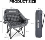 Oversized 2 Pack Camping Chairs, Padded Camping Chair Support 450LBS, Grey