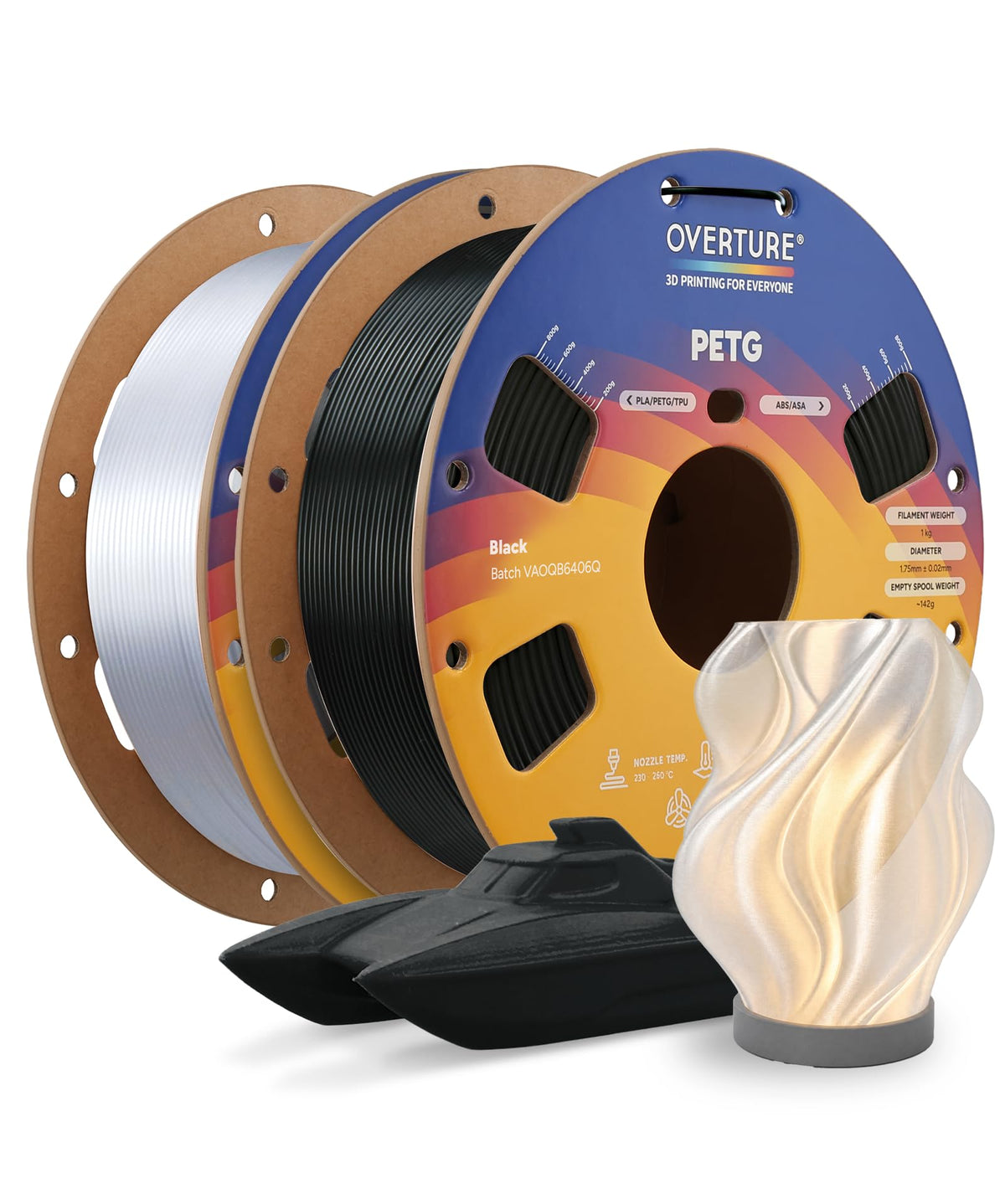 OVERTURE 10KG Bundle High Speed PETG Filament 1.75mm, 3D Printer Filament