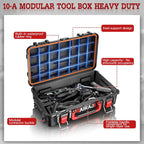 AIRAJ 3 Tier Rolling Tool Box Heavy Duty, Stackable Tool Box with Wheels