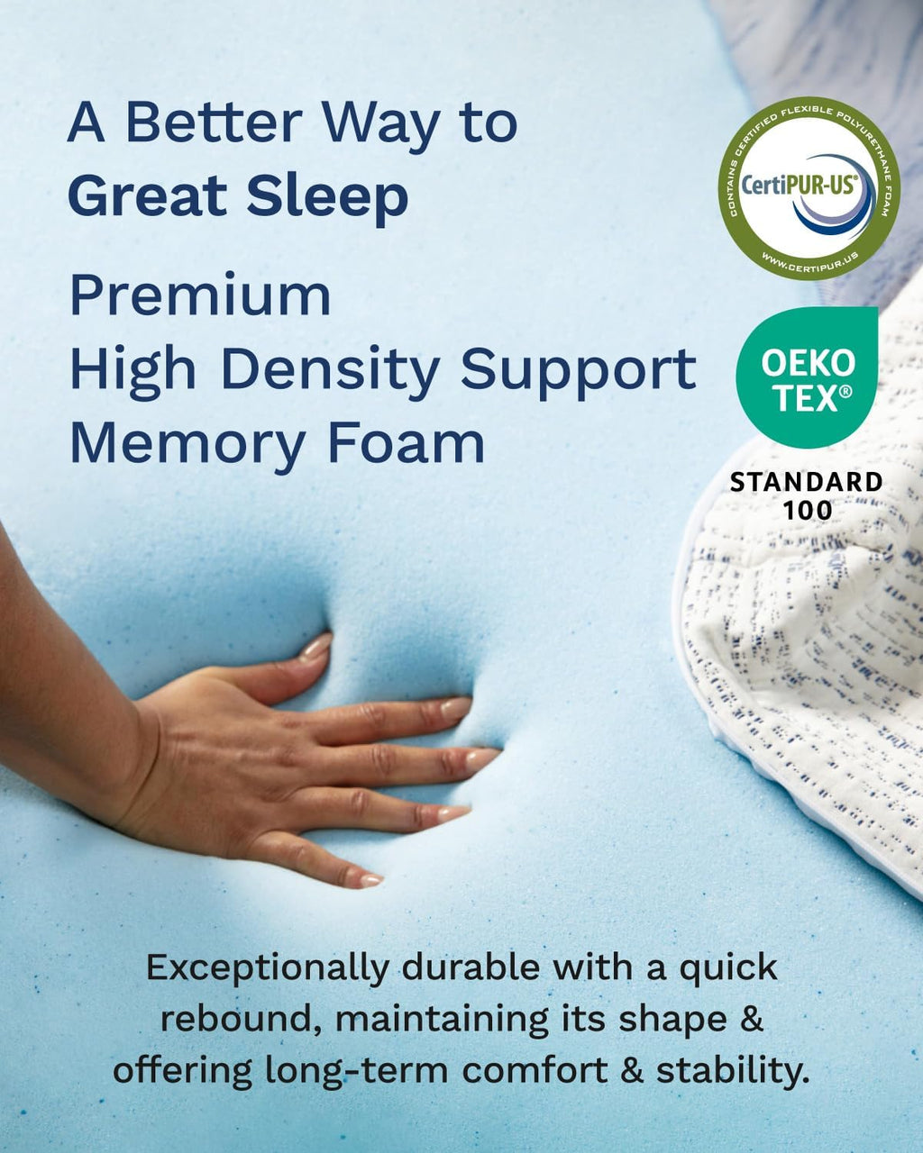 Viscosoft 3 Inch Memory Foam Mattress Topper Full XL - Pressure Relief