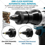 Electric Rivet Nut Gun Set, Cordless Automatic Riveter Tool