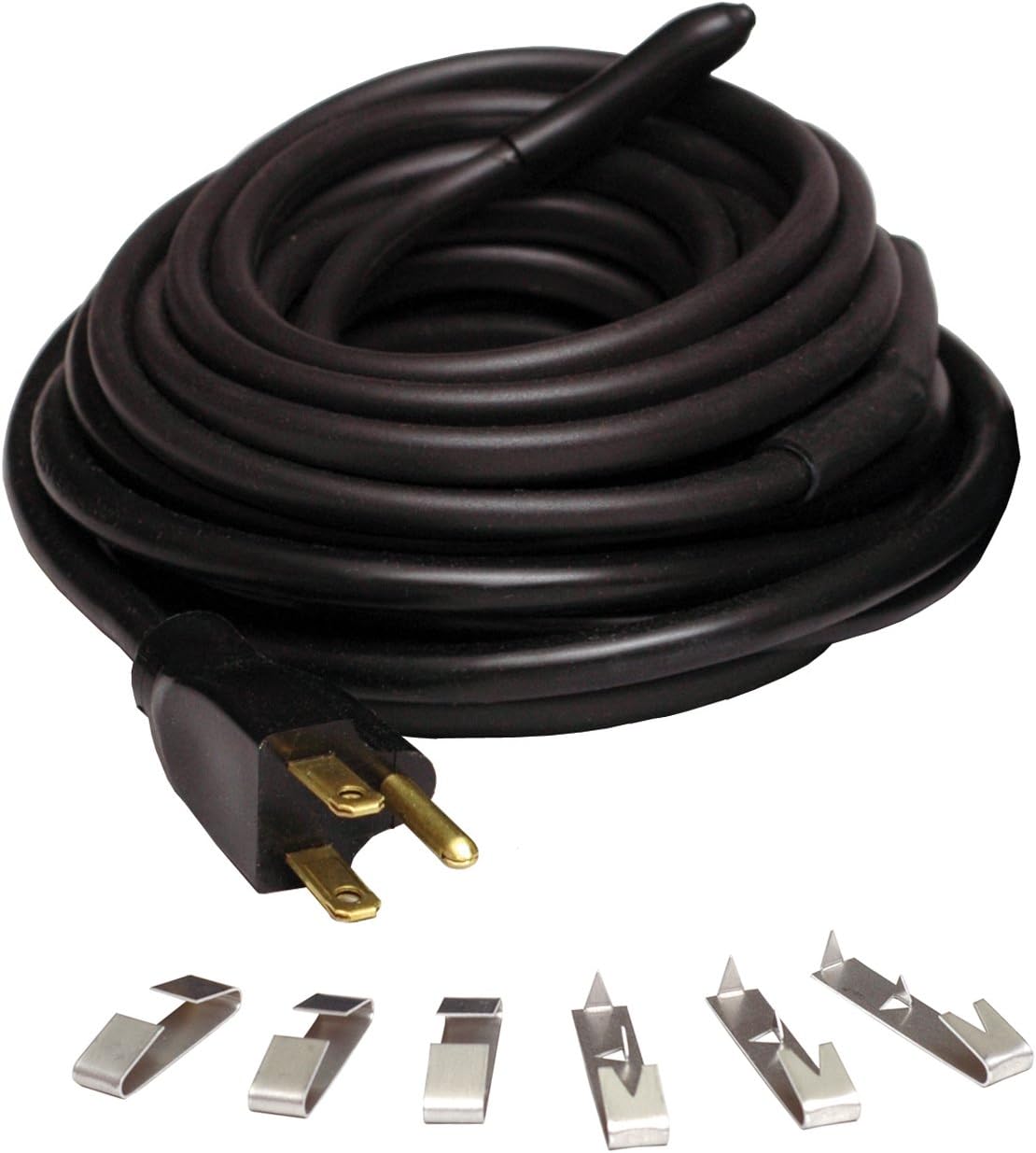 Wrap-On Roof and Gutter Deicing Cable - 175' Grey Electric Heating Cord with 3 Prong Plug & 120 Volt Operation - 14175
