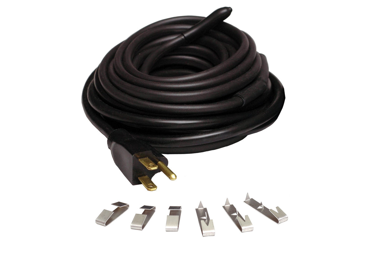Wrap-On Roof and Gutter Deicing Cable - 175' Grey Electric Heating Cord with 3 Prong Plug & 120 Volt Operation - 14175