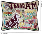 Catstudio Texas A&M Aggies Hand Embroidered Throw Pillow