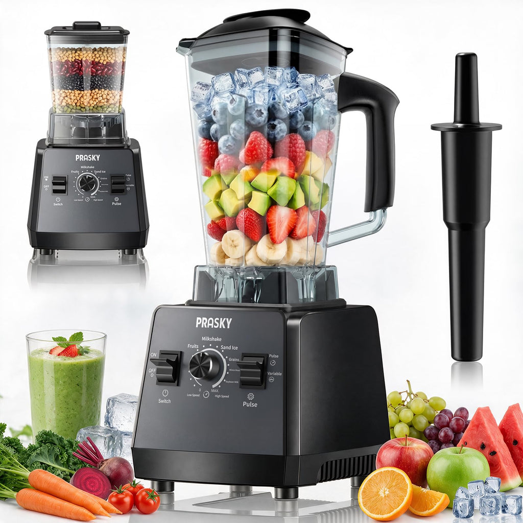 Smoothies Blender, Max.2400W/1000W PRASKY Professional Blender, 68oz