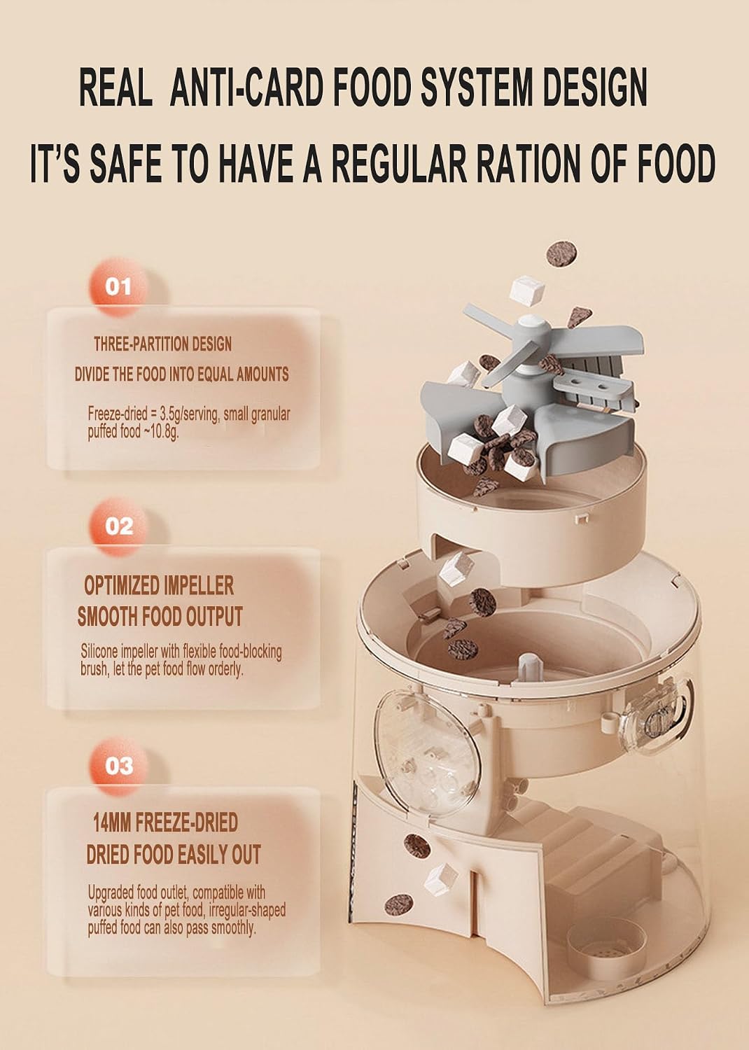 The Ultimate 4.2L Smart pet automatic feeder - Fresh & Timely Meals, Voice Calls, Multiple Food Compatibility, Power-Backup - Perfect for Cats & Dogs! (button-white)