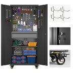 3-Drawer Rolling Tool Chest with Wheels, Pegboard and Push Handle