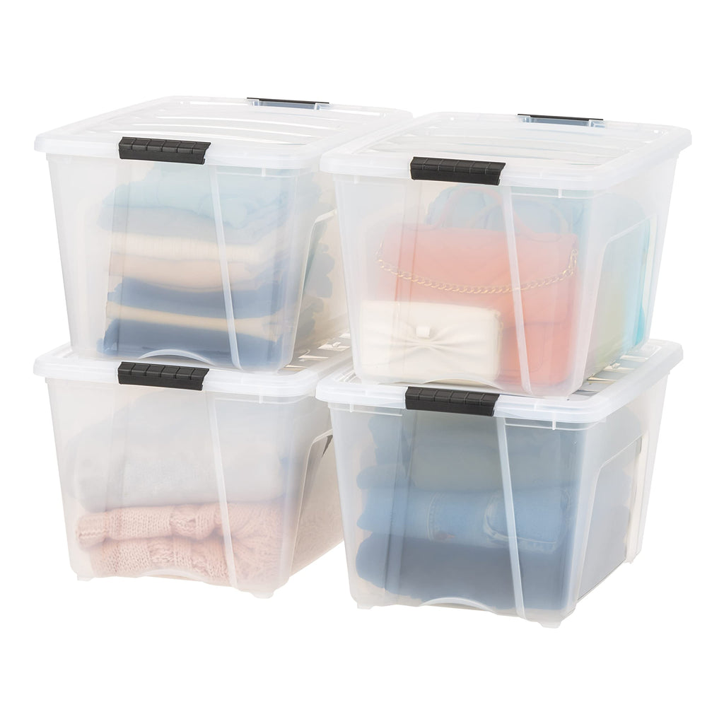 IRIS USA 6-Pack 54 Quart Storage Bins with Lids, Clear