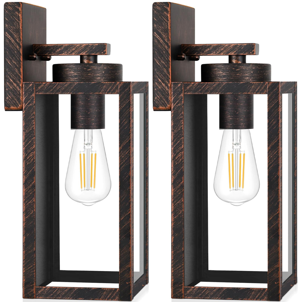 BesLowe 23.9" Extra Large Size Outdoor Wall Light Fixture, Exterior Lighting Fixture Porch Sconce Wall Mounted, Waterproof Outdoor Wall Lantern, Outside Light for House Patio Front Door Garage, Black