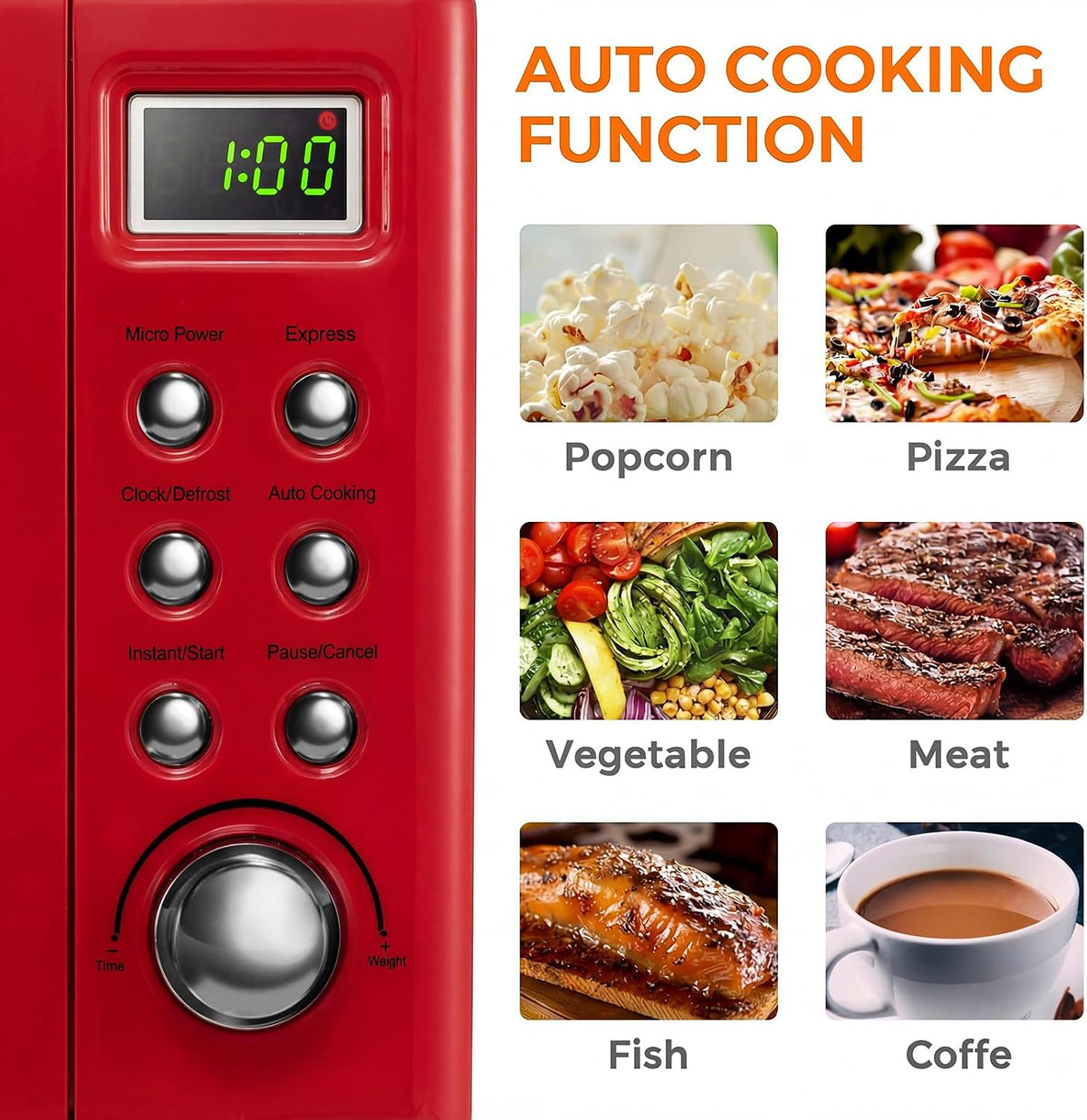 0.7Cu.ft Mini Microwave Countertop w/ 5 Micro Power, 700W