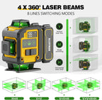 Alloyman Laser Level with Tripod, Laser Level 4× 360° Self Leveling