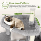 Globlazer Sturdy Cat Tree for Indoor Cats 20 lbs, S68, Cloud Grey
