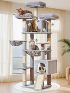 Taoqimiao Tall Cat Tree, 76In XL Cat Tower for Large Cats, 3 Padded Perches