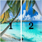 Beautiful Ocean Scenery Window Privacy Film 31.5Wx55.1L inch x 2pcs