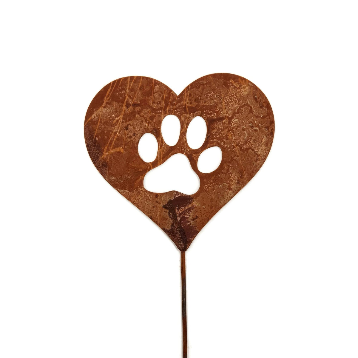 Pet Dog, Cat, Rabbit or Bird Keepsake Memorial Heart Garden Stake 20 to 28 Inches Tall (Large Heart, 28" Tall, Pembroke Welsh Corgi, Naturally Rusted)
